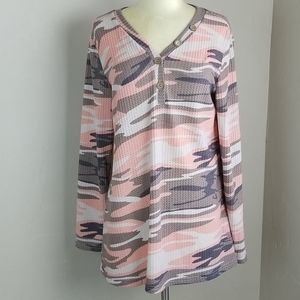 Anixay camo long sleeve tee tshirt L